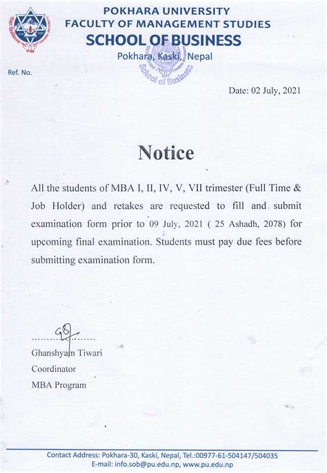 Exam Notices .